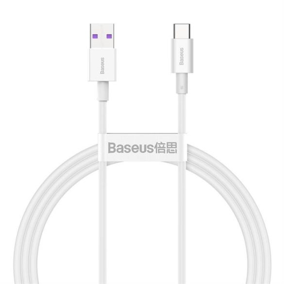 Baseus Superior Series gyors töltés USB adatkábel - Type-c USB 66 W 6A 1 m White (CATYS-02)