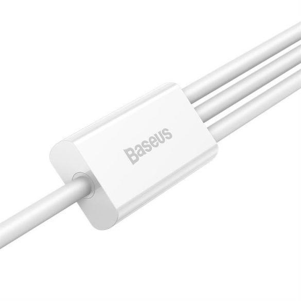 Baseus Superior kábel USB - Lightning / micro USB / USB Type 3,5 A 1,5m Fehér (CAMLTYS-02)