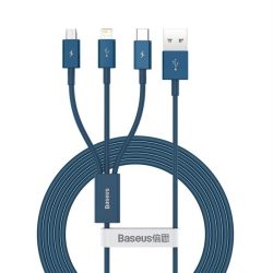   Baseus Superior kábel USB - Lightning / micro USB / USB Type 3,5 A 1,5m Blue (CAMLTYS-03)