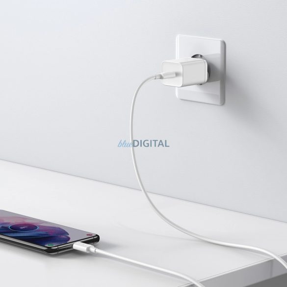 Baseus Si USB-C 25W 3A gyorstöltő USB-C / USB-C 1m-es kábellel - fehér