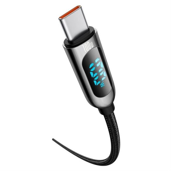 Baseus Type-c USB - Type-c USB-kábel 100 W (20 V / 5 A) 1 m teljesítményleadás képernyő fogyasztásmérő fekete (CATSK-B01)