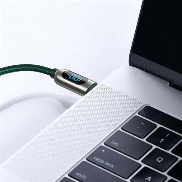 Baseus Type-c USB - Type-c USB-kábel 100 W (20 V / 5 A) 1 m teljesítményleadás képernyő fogyasztásmérő fekete (CATSK-B01)