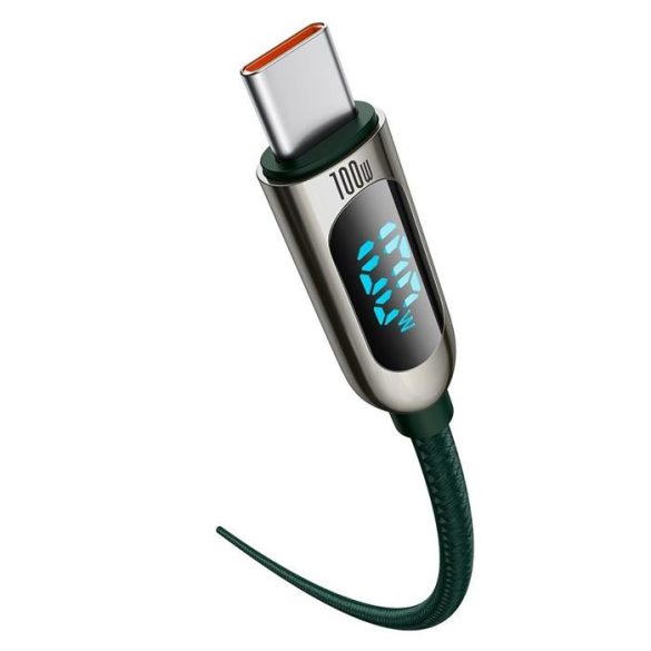 Baseus Type-c USB - Type-c USB-kábel 100 W (20 V / 5 A) 1 m teljesítményleadás képernyő fogyasztásmérő fehér (CATSK-B06)