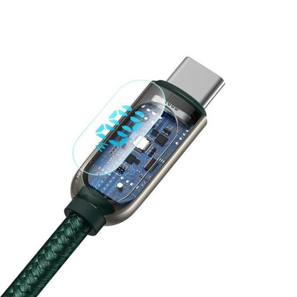 Baseus Type-c USB - Type-c USB-kábel 100 W (20 V / 5 A) 1 m teljesítményleadás képernyő fogyasztásmérő fehér (CATSK-B06)