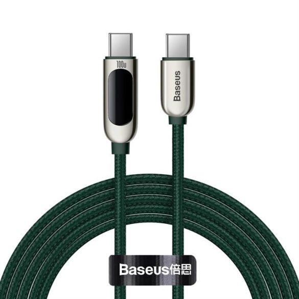 Baseus Display gyors töltés adatkábel Type-C Type-C 100W 2m zöld