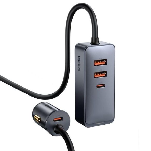 BASEUS ORESS együtt 2x USB / 2x USB type-c Autós töltő 120W PPS Gyors töltés Power Delivery Gray (CCBT-A0G)