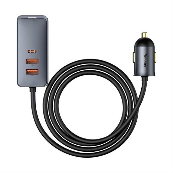BASEUS ORESS együtt 2x USB / 2x USB type-c Autós töltő 120W PPS Gyors töltés Power Delivery Gray (CCBT-A0G)