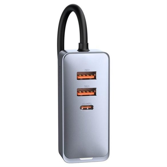BASEUS ORESS együtt 2x USB / 2x USB type-c Autós töltő 120W PPS Gyors töltés Power Delivery Gray (CCBT-A0G)
