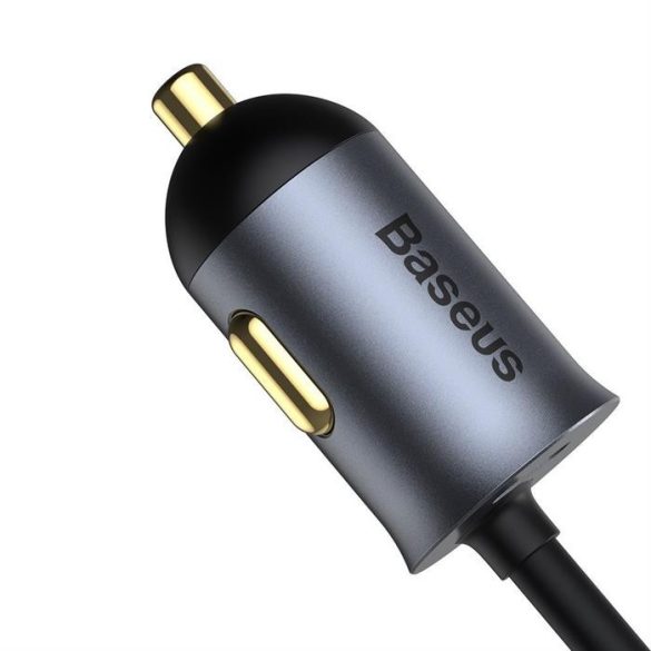 BASEUS ORESS együtt 2x USB / 2x USB type-c Autós töltő 120W PPS Gyors töltés Power Delivery Gray (CCBT-A0G)