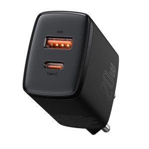 Baseus Kompakt gyorstöltő Type-c USB / USB 20 W 3-A Power Delivery Quick Charge 3.0 fekete (CCXJ-B01)