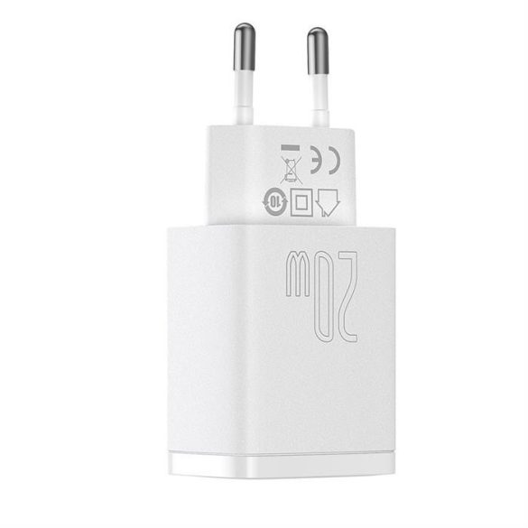 Baseus Kompakt gyorstöltő Type-c USB / USB 20 W 3-A Power Delivery Quick Charge 3.0 fehér (CCXJ-B02)