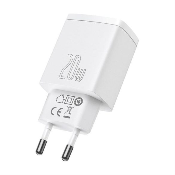 Baseus Kompakt gyorstöltő Type-c USB / USB 20 W 3-A Power Delivery Quick Charge 3.0 fehér (CCXJ-B02)
