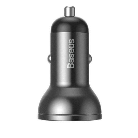 Baseus digitális kijelzősss Dual USB autós töltő 4.8a pont 24W szürke (CCBX-0G)
