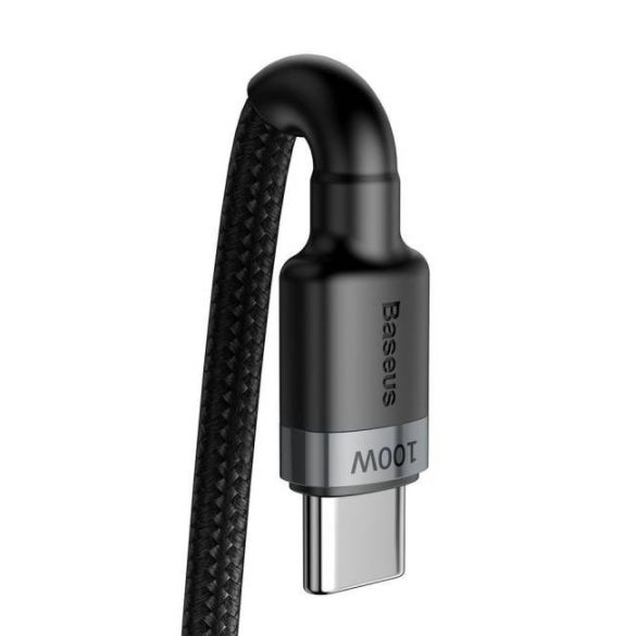 Baseus Cafule Kábel Nylon fonott USB type-c PD Power Delivery 2,0 100W 20V 5A 2m szürke (CATKLF-ALG1)