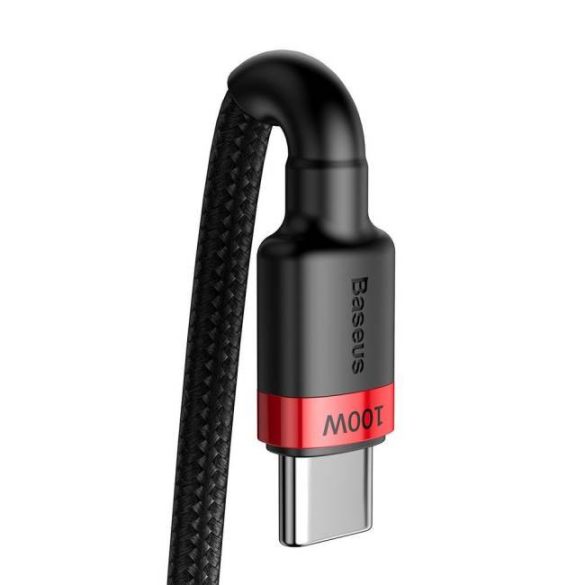 Baseus Cafule Kábel Nylon fonott USB type-c PD Power Delivery 2,0 100W 20V 5A 2m fekete (CATKLF-AL91)