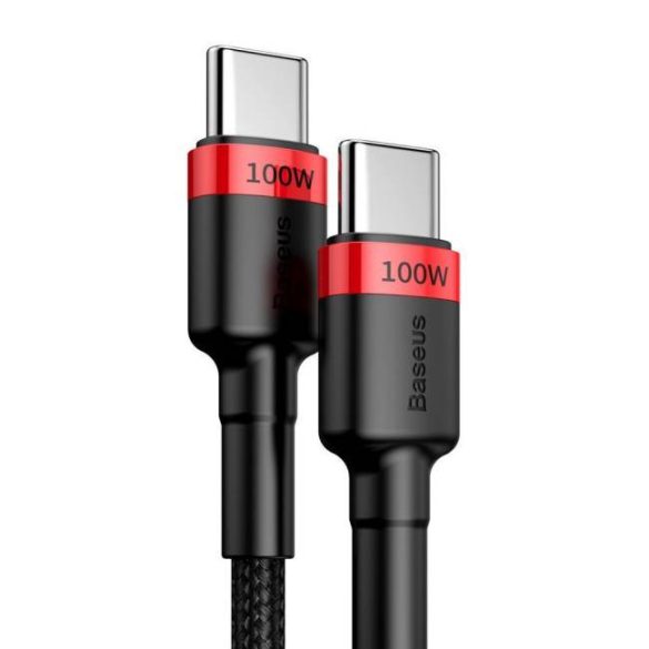 Baseus Cafule Kábel Nylon fonott USB type-c PD Power Delivery 2,0 100W 20V 5A 2m fekete (CATKLF-AL91)