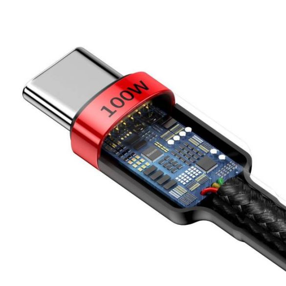 Baseus Cafule Kábel Nylon fonott USB type-c PD Power Delivery 2,0 100W 20V 5A 2m fekete (CATKLF-AL91)
