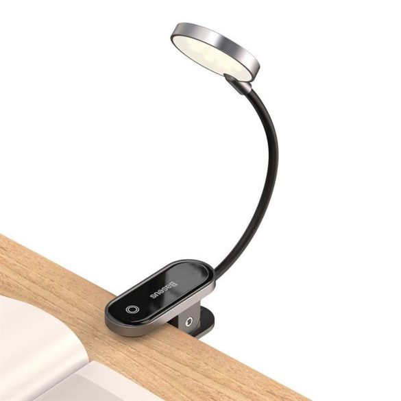 Baseus mini LED olvasólámpa csipesszel szürke (DGRAD-0G)