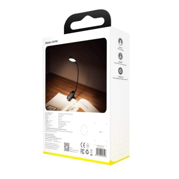 Baseus mini LED olvasólámpa csipesszel szürke (DGRAD-0G)