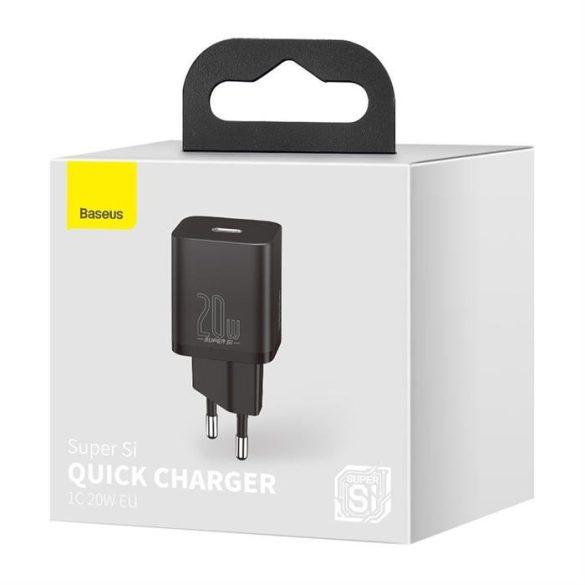 Baseus Super Si 1C gyors hálózati töltő USB-C 20 W Power Delivery fekete (CCSUP-B01)