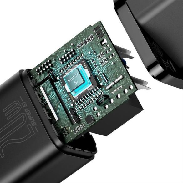 Baseus Super Si 1C gyors hálózati töltő USB-C 20 W Power Delivery fekete (CCSUP-B01)