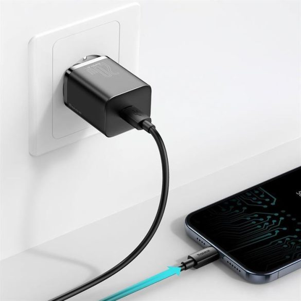 Baseus Super Si 1C gyors hálózati töltő USB-C 20 W Power Delivery fekete (CCSUP-B01)