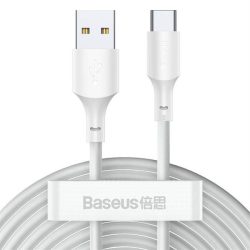   Baseus 2x szett USB Type-c kábel gyors töltés Power Delivery Quick Charge 40 W 5 A 1,5 m fehér (TZCATZJ-02)