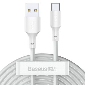 Baseus 2x szett USB Type-c kábel gyors töltés Power Delivery Quick Charge 40 W 5 A 1,5 m fehér (TZCATZJ-02)