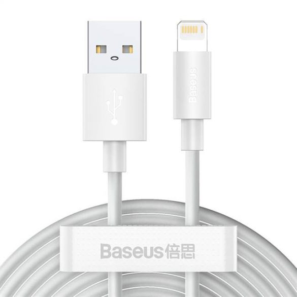 Baseus 2x szett USB - Lightning kábel gyors töltés Power Delivery 1,5 m fehér (TZCALZJ-02)