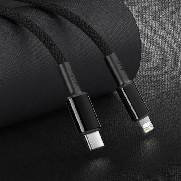 Baseus Type-c USB - Lightning kábel Power Delivery gyorstöltős 20 W 1 m fekete (CATLGD-01)