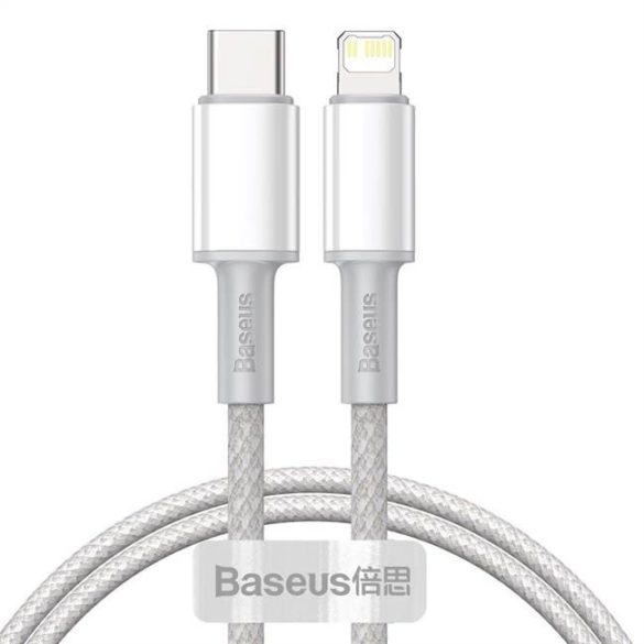 Baseus Type-c USB - Lightning kábel Power Delivery gyorstöltős 20 W 1 m fehér (CATLGD-02)