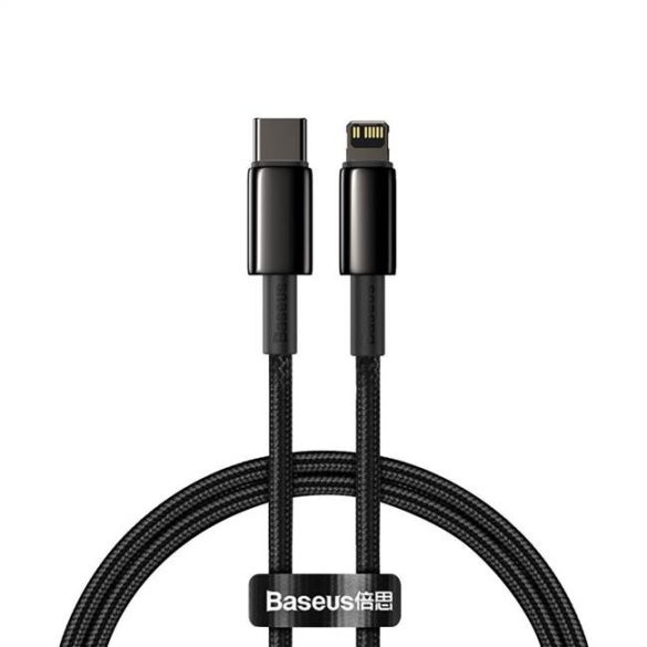 Baseus Type-c USB - Lightning kábel Power Delivery gyorstöltős 20 W 1 m fekete (CATLWJ-01)