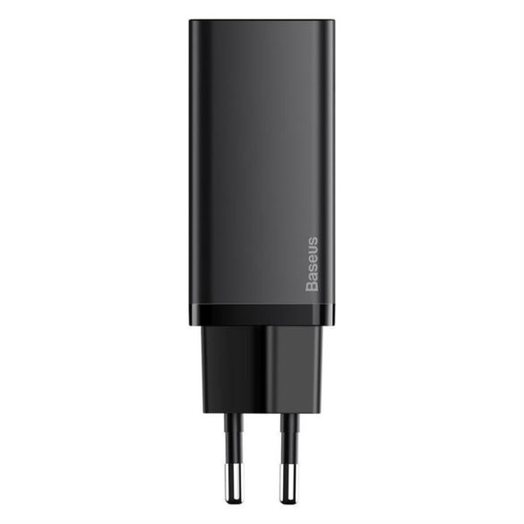 Baseus GaN2 Lite gyors fali töltő 65W USB / USB Type-c Quick Charge 3.0 Power Delivery (gallium-nitrid) fekete (CCGAN2L-B01)