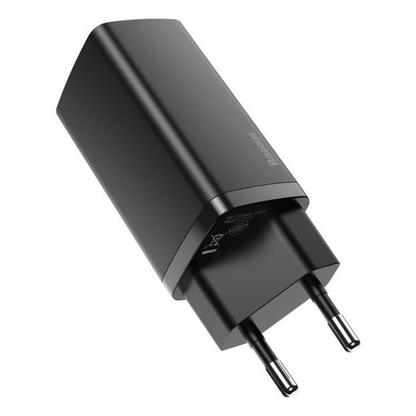 Baseus GaN2 Lite gyors fali töltő 65W USB / USB Type-c Quick Charge 3.0 Power Delivery (gallium-nitrid) fekete (CCGAN2L-B01)
