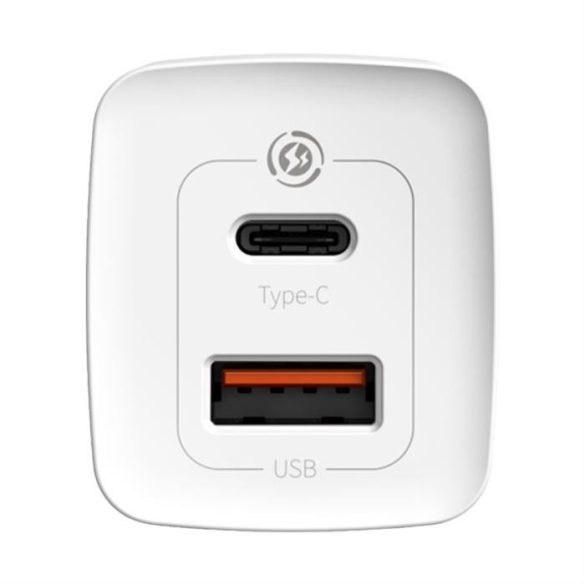 BASEUS GAN2 LITE gyors FALL Töltő 65W USB / USB Type-c Gyors töltés 3.0 Power Delivery (gallium-nitrid) fehér (CCGAN2L-B02)