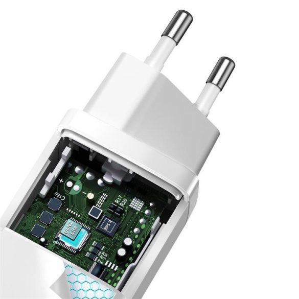BASEUS GAN2 LITE gyors FALL Töltő 65W USB / USB Type-c Gyors töltés 3.0 Power Delivery (gallium-nitrid) fehér (CCGAN2L-B02)