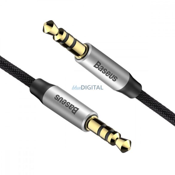 Baseus Yiven M30 sztereó AUX 3,5 mm-es audiokábel mini jack 1m ezüst-fekete (CAM30-BS1)