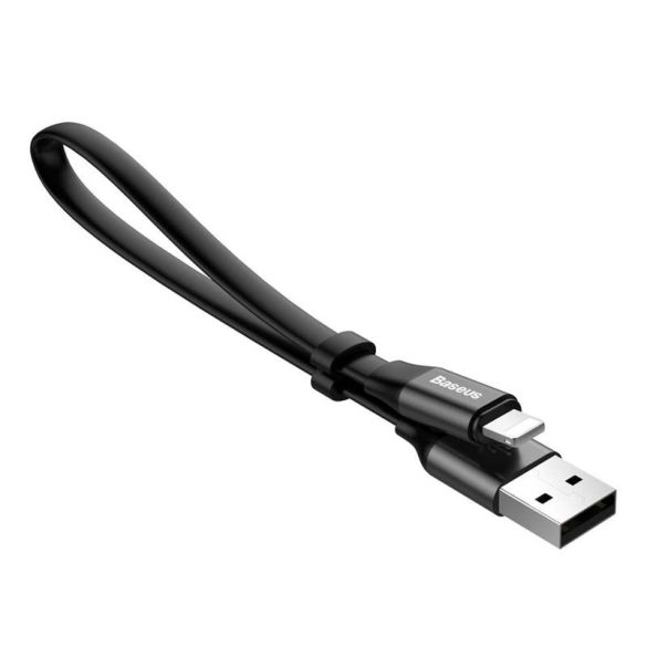 Baseus Fürge Flat Hordozható USB / Lightning kábel Buckle 2A 0,23M fekete (CATMBJ-01)