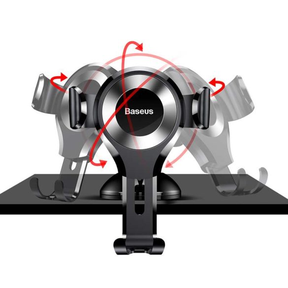 Baseus Osculum Gravity Autós tartó Portál szélvédő Phone Bracket tartó ezüst