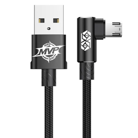 Baseus MVP Kétoldalas Elbow típusú kábel micro USB 1.5A 2M Fekete (CAMMVP - B01)