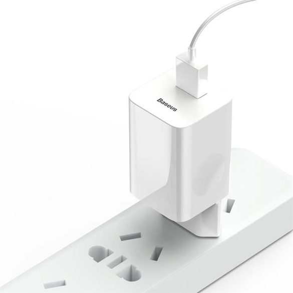 Baseus Töltés Gyors töltő töltő adapter Hálózati töltő USB Quick Charge 3.0 QC 3,0 fehér (CCALL - BX02)