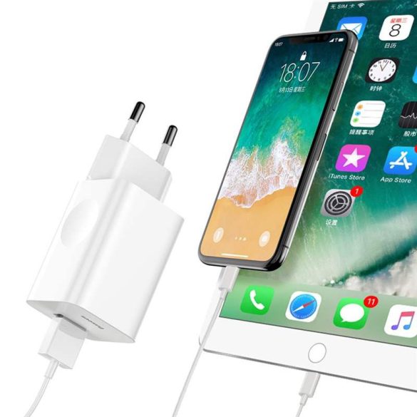 Baseus Töltés Gyors töltő töltő adapter Hálózati töltő USB Quick Charge 3.0 QC 3,0 fehér (CCALL - BX02)