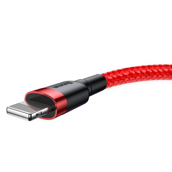 Baseus Cafule Kábel tartós nylon fonott USB / Lightning QC3.0 2.4a 0,5M piros (CALKLF-A09)