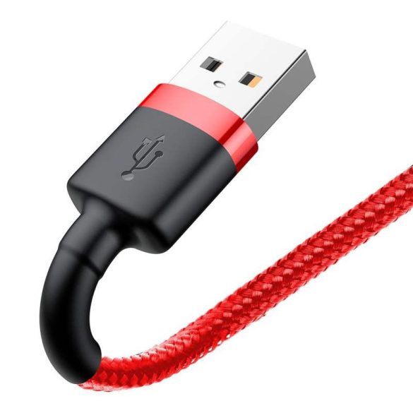 Baseus Cafule Kábel tartós nylon fonott USB / Lightning QC3.0 2.4a 0,5M piros (CALKLF-A09)