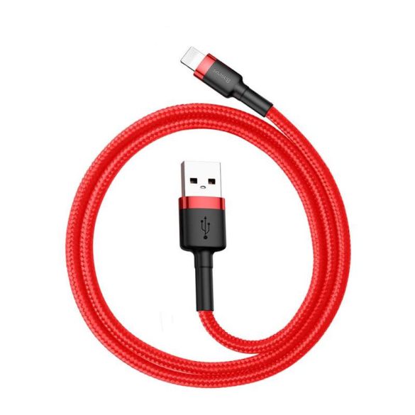 Baseus Cafule Kábel tartós nylon fonott USB / Lightning QC3.0 2.4a 0,5M piros (CALKLF-A09)