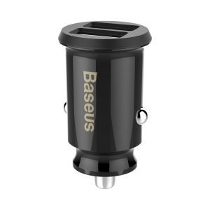 Baseus Grain autós töltő Mini univerzális Smart autós töltő 2 USB 3.1A fekete (CCALL - ML01)