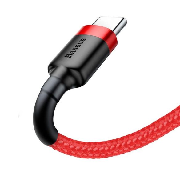 Baseus Cafule Kábel tartós nylon litzehuzal USB / USB-C QC3.0 3A 1M piros (CATKLF-B09)