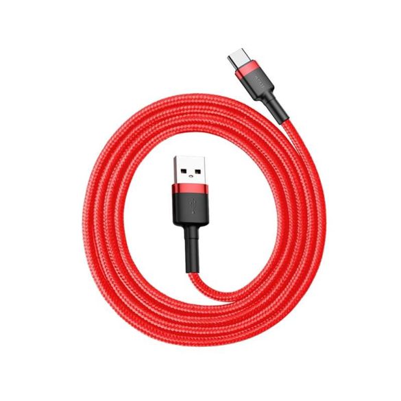 Baseus Cafule Kábel tartós nylon litzehuzal USB / USB-C QC3.0 3A 1M piros (CATKLF-B09)