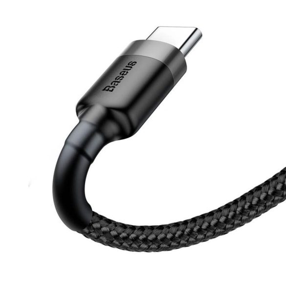 Baseus Cafule Kábel tartós nylon fonott USB / USB - C QC3.0 2A 2M fekete - szürke (CATKLF - CG1)