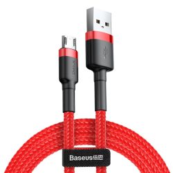   Baseus Cafule Kábel tartós nylon fonott USB / micro USB QC3.0 2.4a 1M piros (CAMKLF - B09)